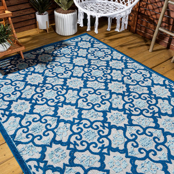 Gallia Tile Trellis High-low Indoor/outdoor Area Rug